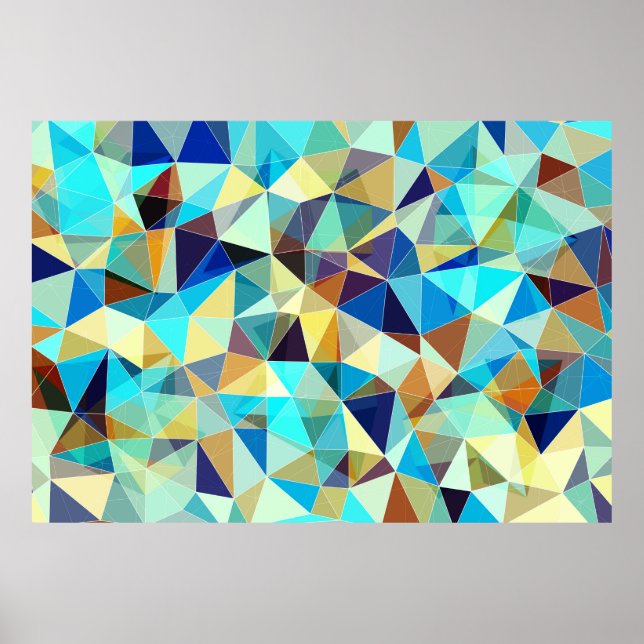 Colourful geometric pattern, triangles background, poster (Front)