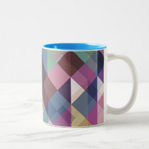 Colourful Geometric Pattern Two-Tone Coffee Mug