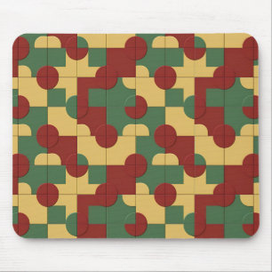 Colourful Geometric Pattern with Abstract Shapes Mouse Pad