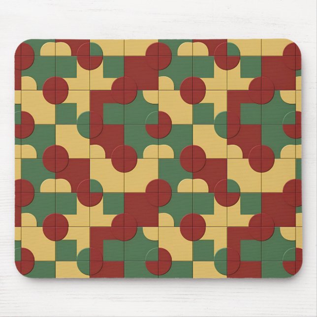 Colourful Geometric Pattern with Abstract Shapes Mouse Pad (Front)