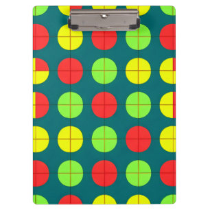Colourful Geometric Pattern With Green, Red Clipboard