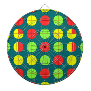Colourful Geometric Pattern With Green, Red Dartboard