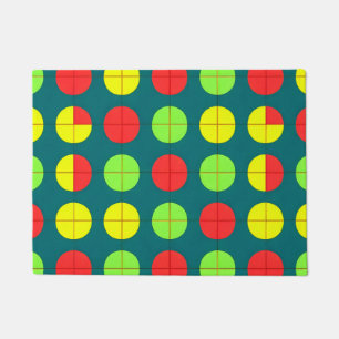 Colourful Geometric Pattern With Green, Red Doormat