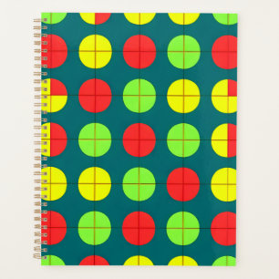 Colourful Geometric Pattern With Green, Red Planner