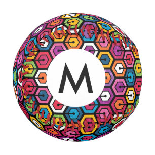 Colourful geometric pattern with hexagons baseball