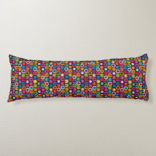 Colourful geometric pattern with hexagons body cushion