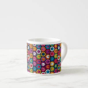 Colourful geometric pattern with hexagons espresso cup