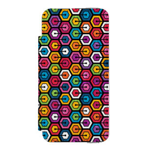 Colourful geometric pattern with hexagons incipio watson™ iPhone 5 wallet case