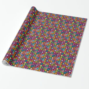 Colourful geometric pattern with hexagons wrapping paper