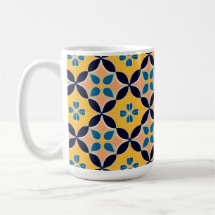 Colourful Geometric Pattern with Retro Tile Design Coffee Mug