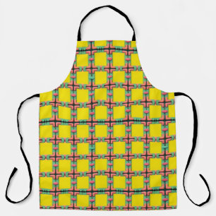 Colourful Geometric Pattern With Symmetrical Desig Apron