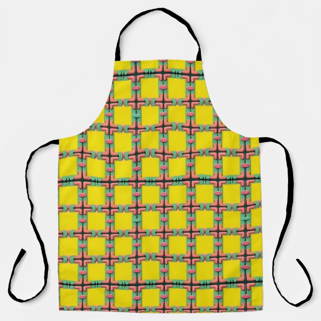 Colourful Geometric Pattern With Symmetrical Desig Apron (Front)