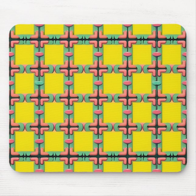 Colourful Geometric Pattern With Symmetrical Desig Mouse Pad (Front)