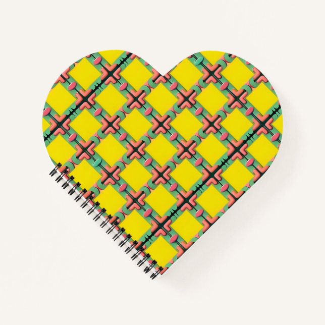 Colourful Geometric Pattern With Symmetrical Desig Notebook (Front)