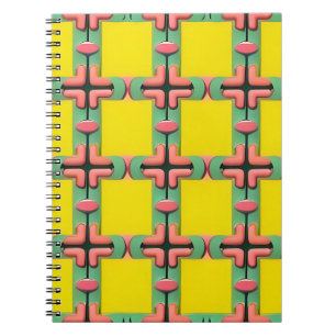 Colourful Geometric Pattern With Symmetrical Desig Notebook