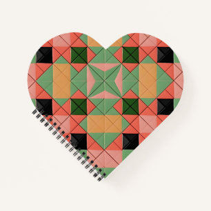 Colourful Geometric Pattern With Symmetrical Squar Notebook