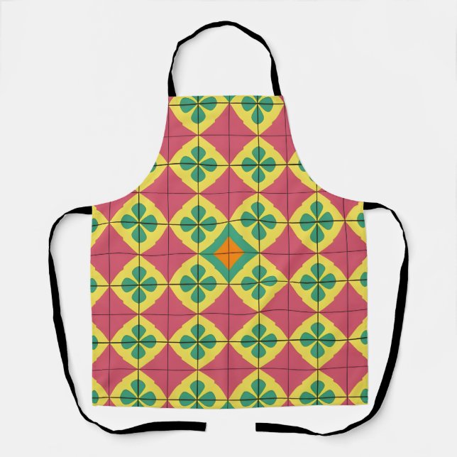 Colourful Geometric Pattern with Symmetrical Tile Apron (Front)