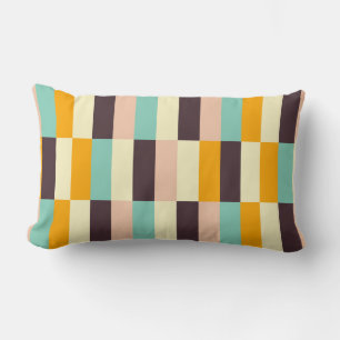 Colourful geometric pattern with vertical stripes lumbar cushion