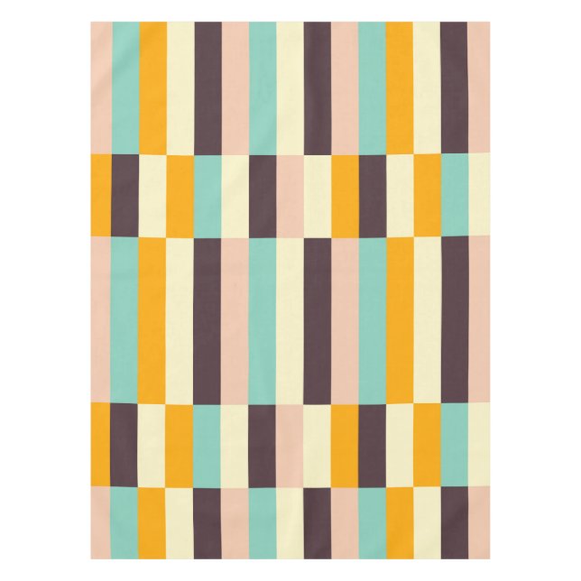 Colourful geometric pattern with vertical stripes  tablecloth (Front)