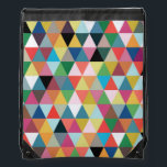 Colourful Geometric Patterned Drawstring Backpack<br><div class="desc">Channel your inner child with this Colourful Geometric Triangle Patterned Drawstring Backpack! The design is reminiscent of looking at a box of crayons--the big kind with the sharpener in the back! It's like a dream come true because there's not a broken tip in the bunch! This design contains a kaleidoscope...</div>