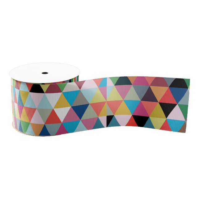 Colourful Geometric Patterned Ribbon Grosgrain Ribbon (Spool)