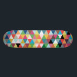 Colourful Geometric Patterned Skateboard<br><div class="desc">This Colourful Geometric Patterned Skateboard is as bold as you are. The design is reminiscent of peering through a kaleidoscope. This design contains every colour of the rainbow,  and then some!</div>