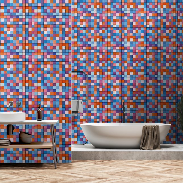 Colourful Geometric Patterns Wallpaper (Bathroom)