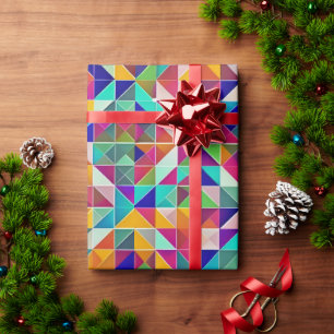 Colourful Geometric Patterns Wrapping Paper