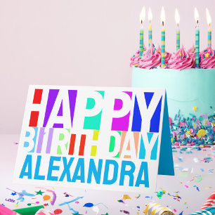 Colourful Geometric Personalised Birthday Card