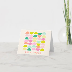 Colourful Geometric Personalised Stationery Name Thank You Card
