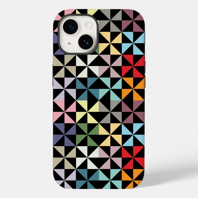 Colourful Geometric Pinwheel Black Case-Mate iPhone Case (Back)