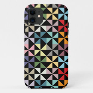 Colourful Geometric Pinwheel Black iPhone 11 Case
