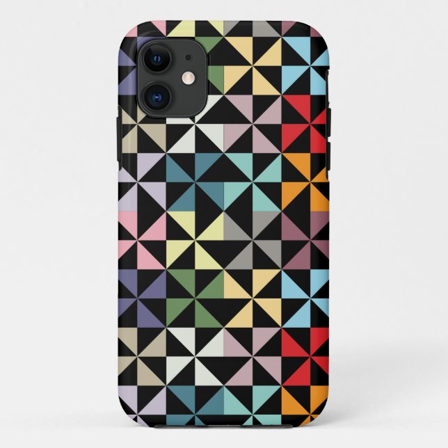 Colourful Geometric Pinwheel Black Case-Mate iPhone Case (Back)