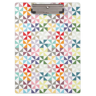 Colourful Geometric Pinwheel Clipboard