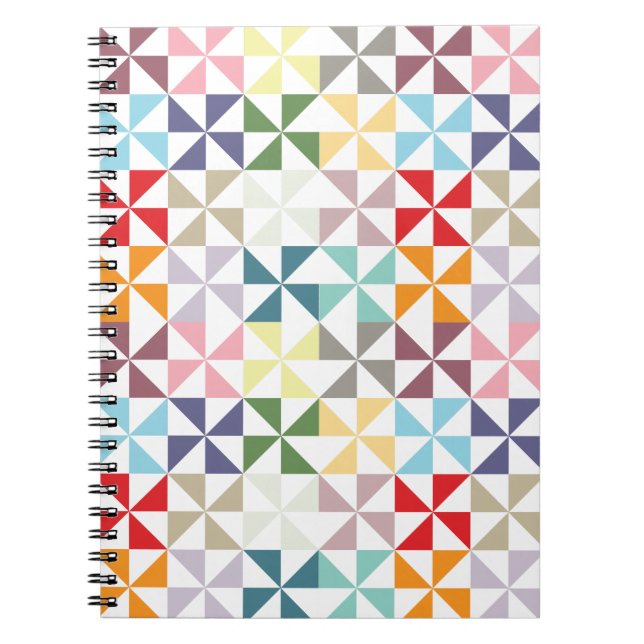Colourful Geometric Pinwheel Notebook (Front)