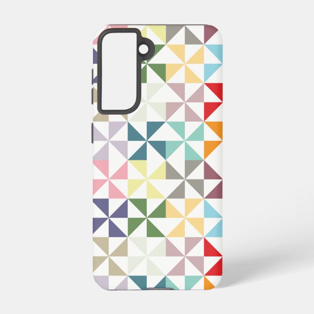 Colourful Geometric Pinwheel Samsung Galaxy S21 Case (Back)
