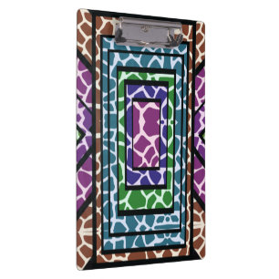 Colourful Geometric Rainbow Giraffe Animal Print Clipboard