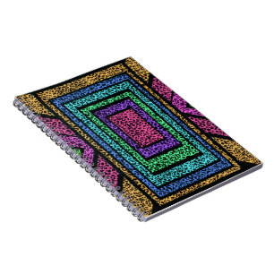 Colourful Geometric Rainbow Leopard Animal Print Notebook