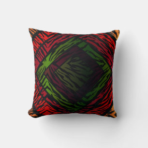 Colourful Geometric Rainbow Tiger Animal Print Cushion