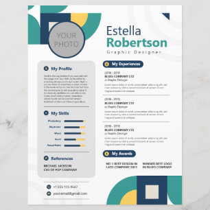 Colourful Geometric Resume, CV