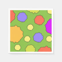 Colourful Geometric Retro Funky Circles Napkins