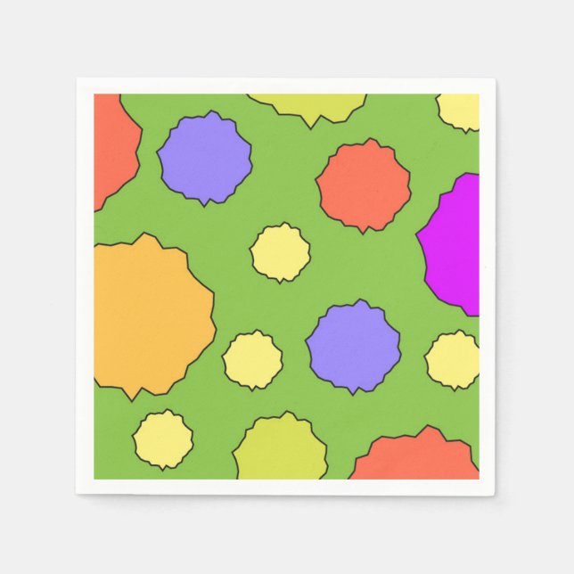 Colourful Geometric Retro Funky Circles Napkins (Front)