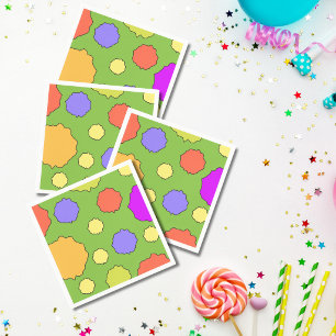 Colourful Geometric Retro Funky Circles Napkins
