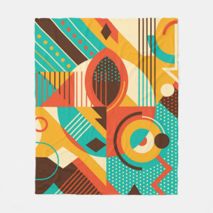 Colourful geometric retro: vintage abstraction. fleece blanket