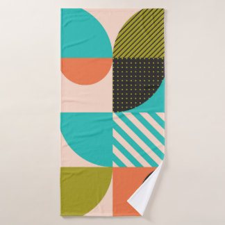 Colourful geometric, Scandinavian style pattern. Bath Towel