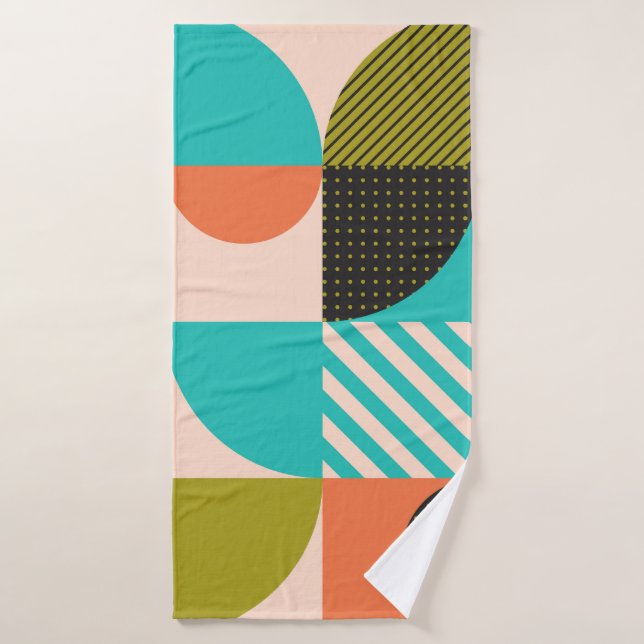 Colourful geometric, Scandinavian style pattern. Bath Towel (Bath Towel)
