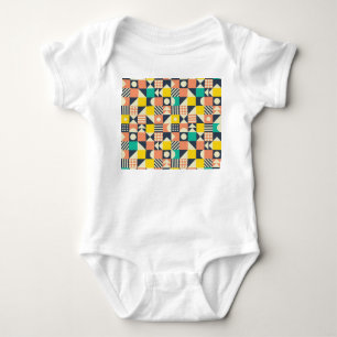 Colourful Geometric Seamless Pattern Baby Bodysuit