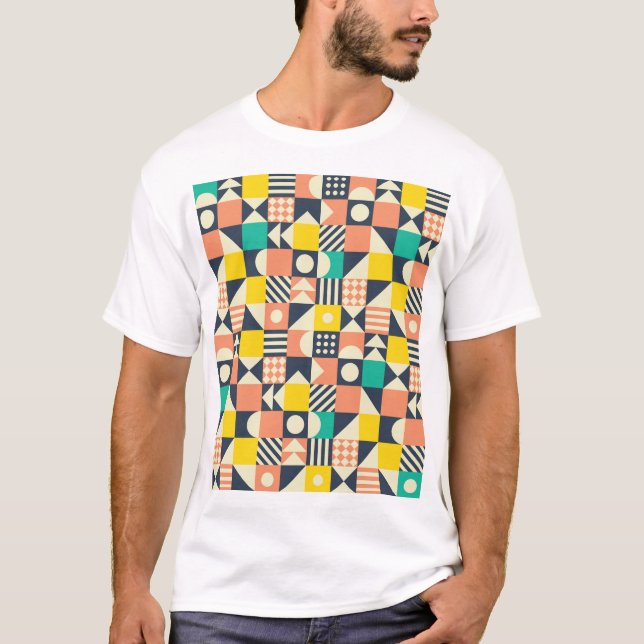 Colourful Geometric Seamless Pattern T-Shirt (Front)