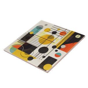 Colourful geometric shapes composition ceramic tile