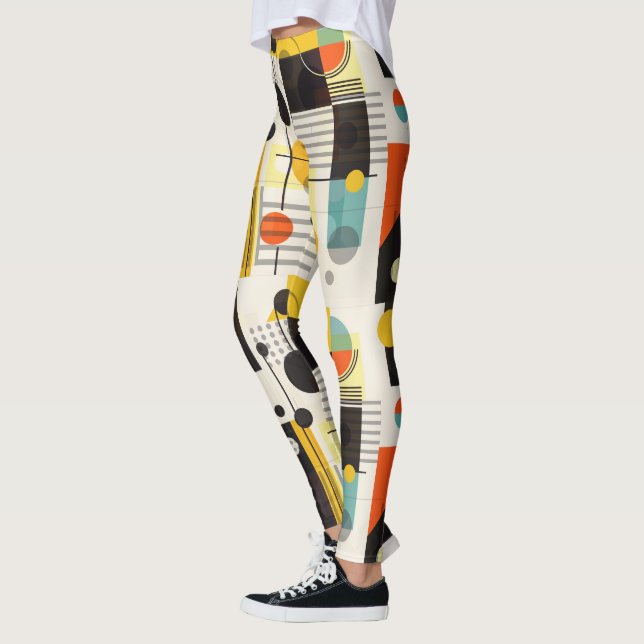 Colourful geometric shapes composition leggings (Left)